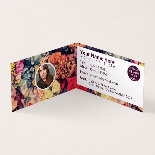 Hübsche Herbstfarben, rustikale Blume Visitenkarten (Innenseite)