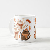 Hübsche Herbstkatzen-Tasse Gemütliches Geschenkide Kaffeetasse (Vorderseite Links)
