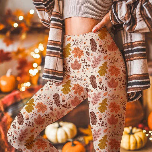 Hübsche Herbstlaub Botanisches Herbstmuster Leggings