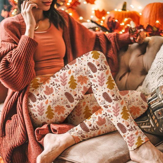 Hübsche Herbstlaub Botanisches Herbstmuster Leggings