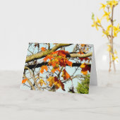 Hübsche Herbstlaub Herbstsegnung Karte (Gelbe Blume)