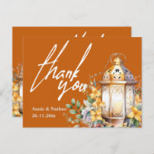 Hübsche Herbstlaub Orange Floral Wedding Vielen Da Postkarte (Vorne/Hinten)