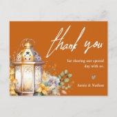 Hübsche Herbstlaub Orange Floral Wedding Vielen Da Postkarte (Rückseite)