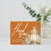 Hübsche Herbstlaub Orange Floral Wedding Vielen Da Postkarte (Stehend Vorderseite)