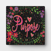 Hübsche Herz-Blume Whimsical Black Purpose Fotoplatte (Vorderseite)