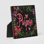 Hübsche Herz-Blume Whimsical Black Purpose Fotoplatte (Vorderseite)