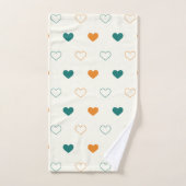 Hübsche Herzen / grüne Orangencreme Badhandtuch Set (Handtuch)