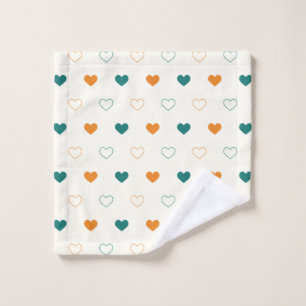 Hübsche Herzen / grüne Orangencreme Badhandtuch Set