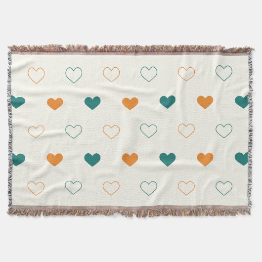 Hübsche Herzen / grüne Orangencreme Decke (Vorderseite)