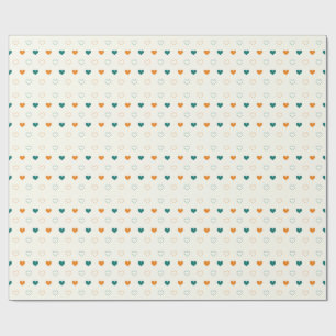 Hübsche Herzen / grüne Orangencreme Geschenkpapier