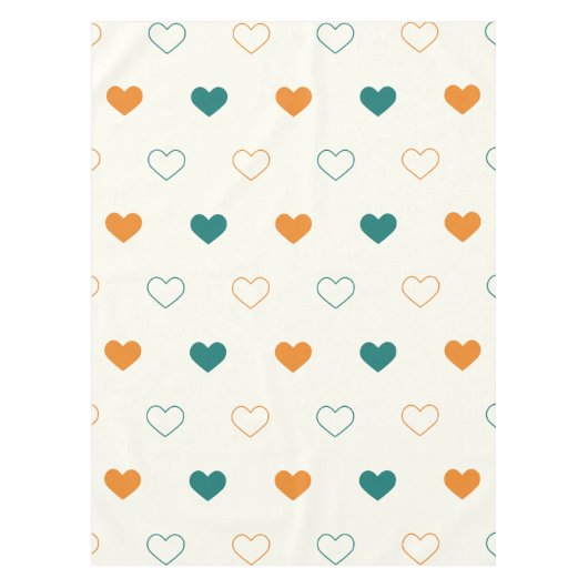 Hübsche Herzen / grüne Orangencreme Tischdecke (Vorderseite)