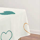 Hübsche Herzen / grüne Orangencreme Tischdecke (Beispiel)