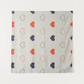 Hübsche Herzen / orange Creme dunkel Wandteppich (Vorderseite (Horizontal))