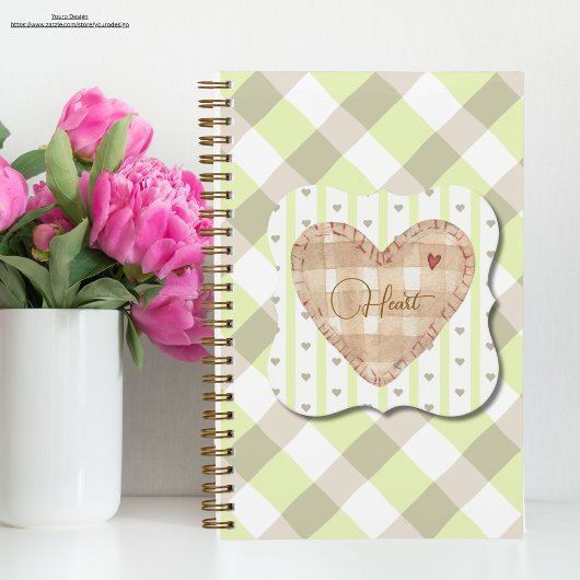 Hübsche Herzen Zwei Ebenen Grünflächen Notizblock