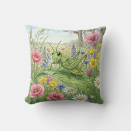 Hübsche Heuschrecke und Blumen Kleine Insekten  Kissen