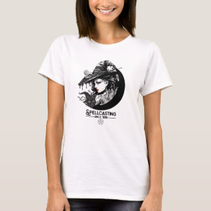 Hübsche Hexe & schwarze Katze Wiccan Wicca Zaubers T-Shirt