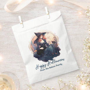 Hübsche Hexe und Niedliche Schwarze Katze glücklic Geschenktütchen