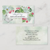 Hübsche Himbeeren und Blume, inspirierend Visitenkarte (Vorne/Hinten)