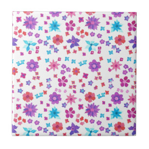 Hübsche Hippie-Flower-Power-Keramikfliese Fliese