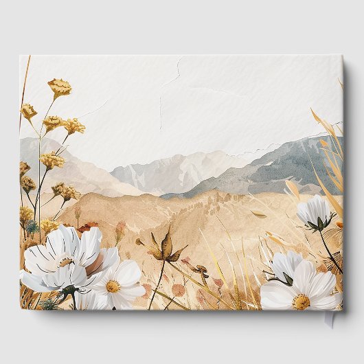 Hübsche Hochzeit der Wildblume Boho Gästebuch (Rückseite)