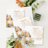 Hübsche Hochzeit im Herbst Lantern Gelb Begleitkarte