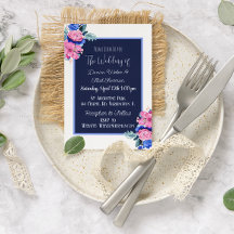 Hübsche Hochzeit in Blau und Rosa