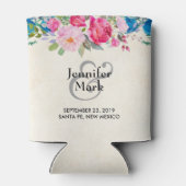 Hübsche Hochzeit in Rosa und Blau der Blume Dosenkühler (Rückseite)