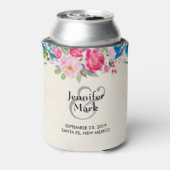 Hübsche Hochzeit in Rosa und Blau der Blume Dosenkühler (Kanne Rückseite)