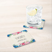 Hübsche Hochzeit in Rosa und Blau der Blume Rechteckiger Pappuntersetzer (Vor Ort)