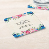 Hübsche Hochzeit in Rosa und Blau der Blume Rechteckiger Pappuntersetzer (angewinkelt)