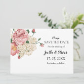 Hübsche Hochzeit in Rosa und Creme Save The Date (Stehend Vorderseite)
