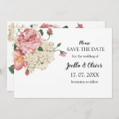 Hübsche Hochzeit in Rosa und Creme Save The Date (Vorne/Hinten)