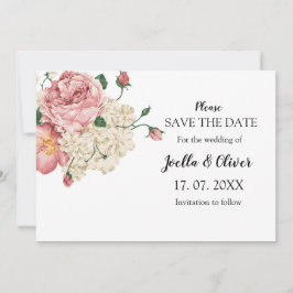 Hübsche Hochzeit in Rosa und Creme Save The Date
