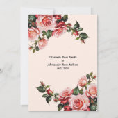 Hübsche Hochzeit in Rosa und rote Rosen Save The Date (Rückseite)
