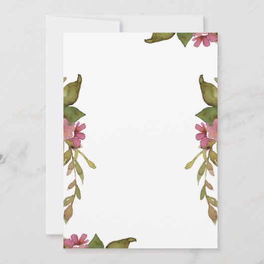 Hübsche Hochzeit mit Blumen und Grün des Fotos Save The Date (Rückseite)