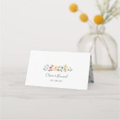 Hübsche Hochzeit mit hellen Wasserfarben Platzkarte (Rückseite)