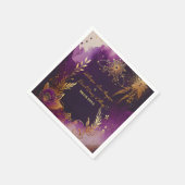 Hübsche Hochzeit mit Lila Wasserfarben und Goldflo Serviette (Ecke)