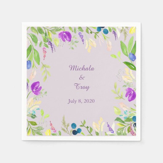 Hübsche Hochzeit mit Orchideen Serviette (Vorderseite)