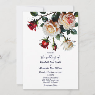 Hübsche Hochzeit Rot und Rosa Rosen Einladung