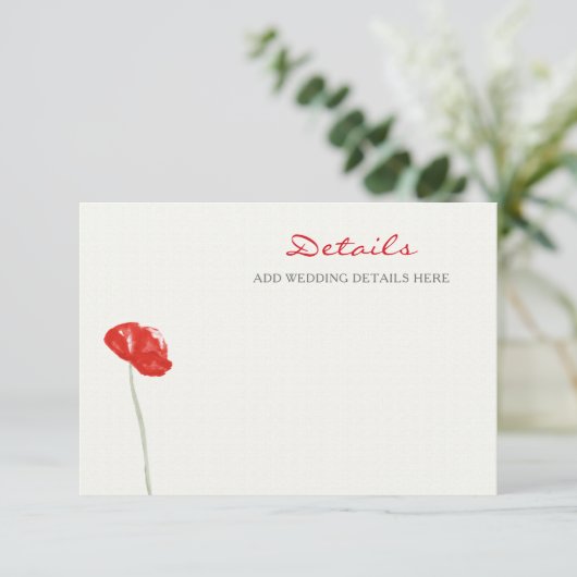 Hübsche Hochzeit Roter Pfeffer Begleitkarte (Stehend Vorderseite)