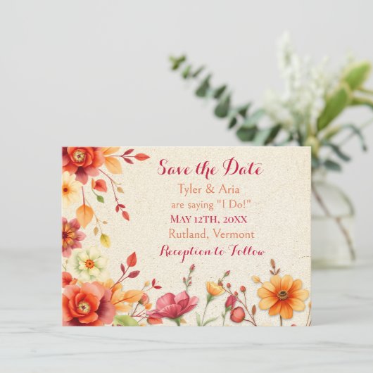 Hübsche Hochzeit Save The Date (Stehend Vorderseite)