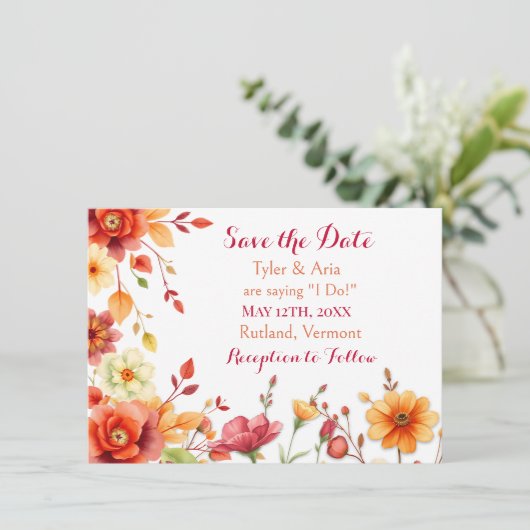 Hübsche Hochzeit Save The Date (Stehend Vorderseite)