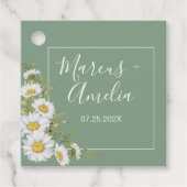 Hübsche Hochzeit von Basil Green & White Daisies Geschenkanhänger (Vorderseite)