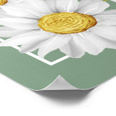 Hübsche Hochzeit von Basil Green & White Daisies Poster (Ecke)