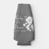 Hübsche Hochzeit von Grau und Weiß Flaschenkühler (Vorderseite)