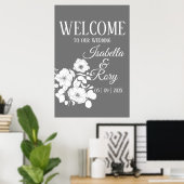 Hübsche Hochzeit von Grau und Weiß Poster (Heimbüro)
