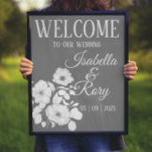 Hübsche Hochzeit von Grau und Weiß Poster