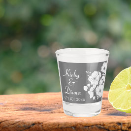 Hübsche Hochzeit von Grau und Weiß Schnapsglas