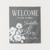 Hübsche Hochzeit von Grau und Weiß Wandteppich (Vorderseite)