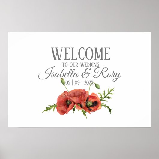 Hübsche Hochzeit von Roten Poppies Poster (Vorne)